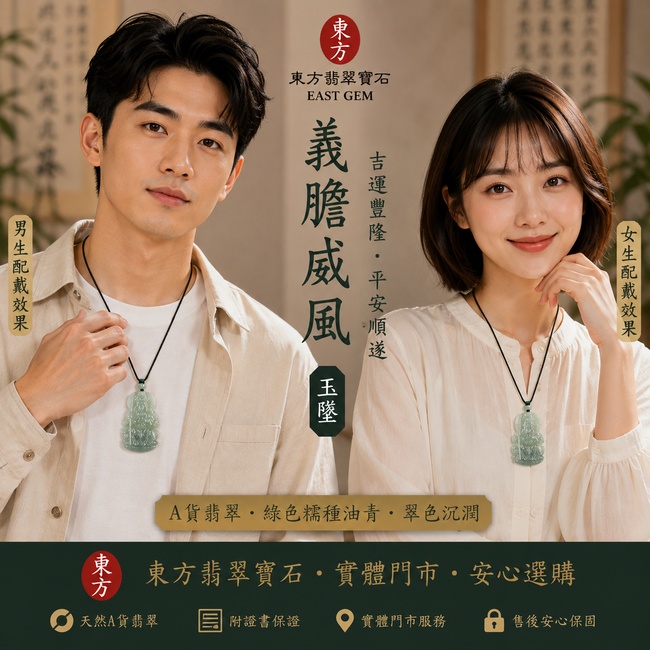瑞翠威德糯種油青關公翡翠玉牌｜KG357｜關聖帝君天然A貨緬甸玉項鍊吊墜・沉穩綠色典雅厚潤・糯種玉質細膩柔和・油青色澤深邃內斂・玉面水潤光澤自然・牌形端正飽滿・關公法相威嚴莊重・美髯戰袍與神態雕工細緻・人物輪廓立體清晰｜寓意忠義長存、威德護佑、正氣安宅、招財納福、事業順遂、貴人相助、福運昌隆、平安吉祥｜可客製化訂做各式翡翠關公、關聖帝君吊墜玉珮項鍊｜附A貨翡翠雙證書2