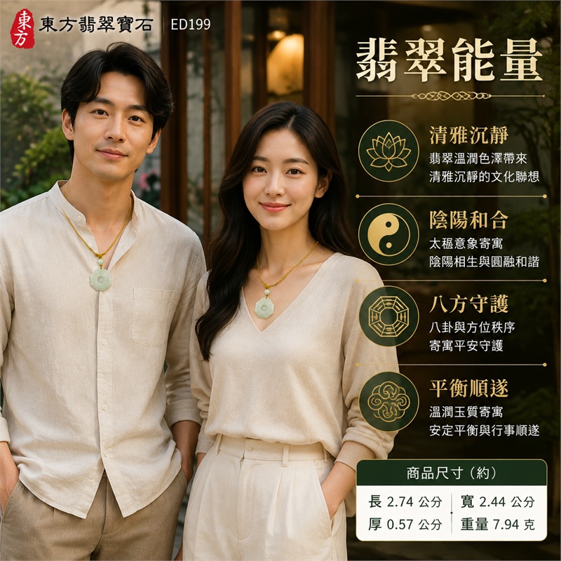 (已出售勿下標,可訂做)翡翠八卦項鍊玉珮|淡綠糯冰種先天八卦活動太極八角牌・太極和合・陰陽平衡・八方守護・趨吉避凶・平安順遂|天然A貨翡翠・緬甸產地・淡綠近白半透明・近八角薄片牌型・正面先天八卦雕刻・中央圓形活動太極・金黃色細編繩・吊耳上方單顆淡綠圓珠・白色圓珠與半透明筒珠配飾|緬甸玉八卦玉墜|翡翠八卦吊墜玉珮項鍊ED199|客製化訂做各式翡翠八卦吊墜玉珮項鍊|附A貨翡翠雙證書 2 (已出售勿下標,可訂做)翡翠八卦項鍊玉珮|淡綠糯冰種先天八卦活動太極八角牌・太極和合・陰陽平衡・八方守護・趨吉避凶・平安順遂|天然A貨翡翠・緬甸產地・淡綠近白半透明・近八角薄片牌型・正面先天八卦雕刻・中央圓形活動太極・金黃色細編繩・吊耳上方單顆淡綠圓珠・白色圓珠與半透明筒珠配飾|緬甸玉八卦玉墜|翡翠八卦吊墜玉珮項鍊ED199|客製化訂做各式翡翠八卦吊墜玉珮項鍊|附A貨翡翠雙證書 2
