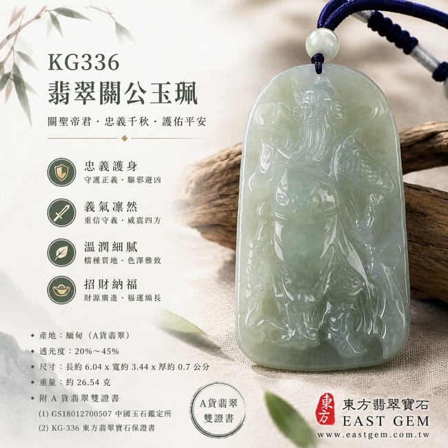 (已出售勿下標,可訂做)翡翠關公項鍊玉珮|關聖帝君英姿昂立・忠義篤行・守信立業・機遇順開・事途漸旺・財福相迎・安順吉祥|A貨翡翠淡綠色糯種・青綠淡雅・玉色柔和・質地溫潤・自然有澤・武將立姿精雕|緬甸玉關公玉墜・關聖帝君牌玉珮KG336|客製化訂做各式翡翠關公吊墜玉珮項鍊|附A貨翡翠雙證書1 (已出售勿下標,可訂做)翡翠關公項鍊玉珮|關聖帝君英姿昂立・忠義篤行・守信立業・機遇順開・事途漸旺・財福相迎・安順吉祥|A貨翡翠淡綠色糯種・青綠淡雅・玉色柔和・質地溫潤・自然有澤・武將立姿精雕|緬甸玉關公玉墜・關聖帝君牌玉珮KG336|客製化訂做各式翡翠關公吊墜玉珮項鍊|附A貨翡翠雙證書1