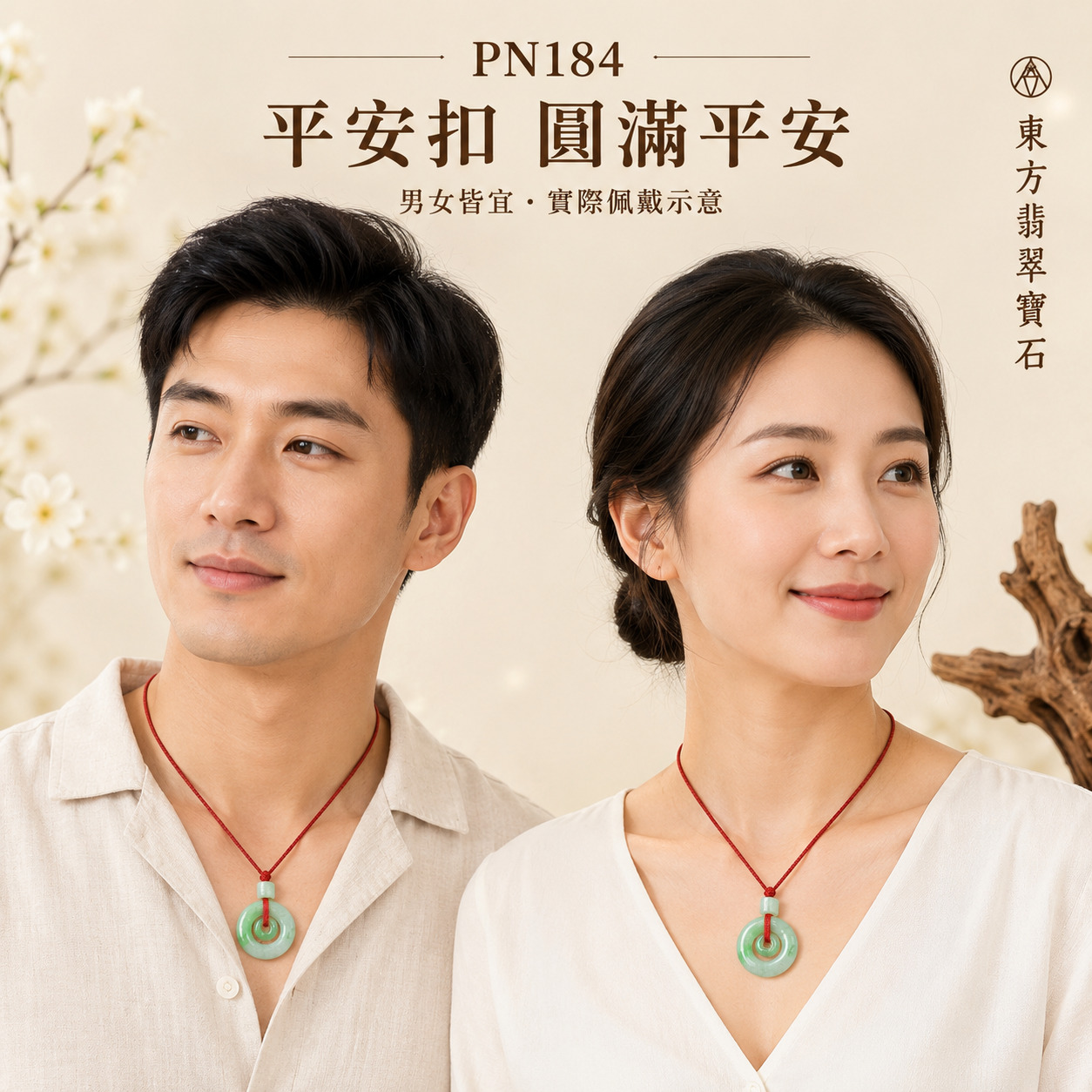 【A貨翡翠同心圓平安扣項鍊玉珮｜PN184｜淺綠豆種緬甸玉、雙圓圈造型、小巧精緻、同心圓滿】天然翡翠同心圓平安扣玉墜，淺綠豆種玉質自然樸實、色澤清新柔和，雙圓圈造型內外呼應、精巧細緻，寓意平安守護、同心圓滿、彼此相伴、家庭和樂、感情和諧、福氣相隨、生活順遂，適合男女日常佩戴、伴侶祝福、家人送禮與天然翡翠收藏，客製化訂做各種翡翠同心圓平安扣吊墜玉珮項鍊，PN184，附A貨翡翠雙證書2