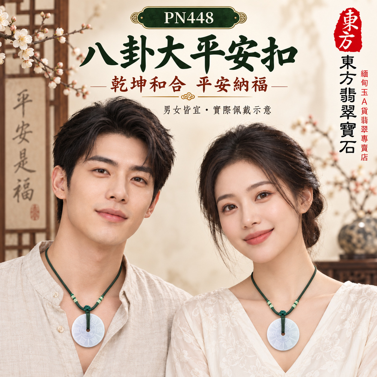 【A貨翡翠八卦大平安扣項鍊玉珮|PN448|已售可訂製|淺綠糯種緬甸玉、八卦圖騰雕刻、5公分大尺寸乾坤圓滿】天然翡翠八卦大平安扣玉墜,淺綠糯種玉質柔潤沉穩、圓形玉面雕刻傳統八卦圖騰,寓意乾坤和合、平安守護、圓滿安定、福氣相伴、生活順遂、吉祥納福,適合男女大器佩戴、傳統文化題材收藏、父母長輩贈禮、重要節慶祝福及天然翡翠收藏,客製化訂做相似翡翠八卦平安扣玉珮項鍊,PN448,附A貨翡翠雙證書2 【A貨翡翠八卦大平安扣項鍊玉珮|PN448|已售可訂製|淺綠糯種緬甸玉、八卦圖騰雕刻、5公分大尺寸乾坤圓滿】天然翡翠八卦大平安扣玉墜,淺綠糯種玉質柔潤沉穩、圓形玉面雕刻傳統八卦圖騰,寓意乾坤和合、平安守護、圓滿安定、福氣相伴、生活順遂、吉祥納福,適合男女大器佩戴、傳統文化題材收藏、父母長輩贈禮、重要節慶祝福及天然翡翠收藏,客製化訂做相似翡翠八卦平安扣玉珮項鍊,PN448,附A貨翡翠雙證書2