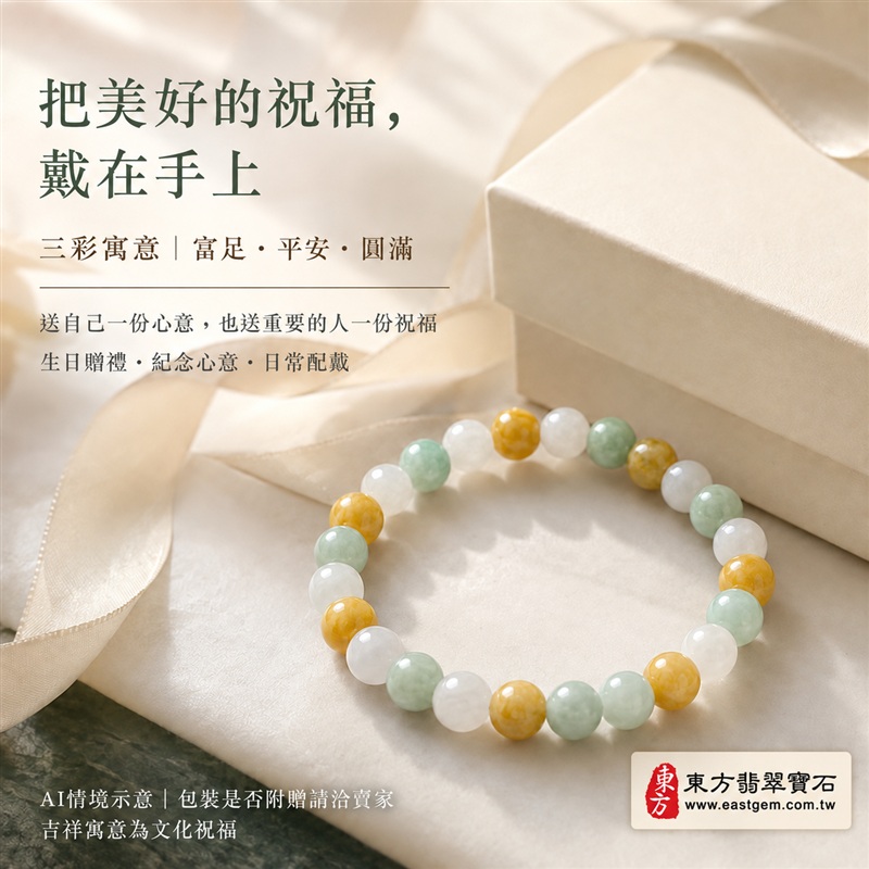 (已出售勿下標,可訂做)三彩翡翠手鍊・三彩緬甸玉手鍊|黃翡翠珠子×油青種珠子×白翡翠珠子|溫潤圓珠約7.5mm・三彩相映・富足喜悅、平安和諧、純淨圓滿吉祥寓意|男女日常配戴・生日紀念送禮|客製化翡翠手鍊、翡翠手珠、翡翠珠串、緬甸玉珠串與珠子設計|附A貨翡翠雙證書|O3C007-5 (已出售勿下標,可訂做)三彩翡翠手鍊・三彩緬甸玉手鍊|黃翡翠珠子×油青種珠子×白翡翠珠子|溫潤圓珠約7.5mm・三彩相映・富足喜悅、平安和諧、純淨圓滿吉祥寓意|男女日常配戴・生日紀念送禮|客製化翡翠手鍊、翡翠手珠、翡翠珠串、緬甸玉珠串與珠子設計|附A貨翡翠雙證書|O3C007-5
