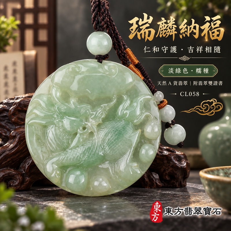 翡翠麒麟項鍊玉珮|神獸獻瑞・祥瑞富貴・招福納祥・事業順遂・平安守護|天然A貨翡翠・緬甸玉・淡綠色・糯種|神獸獻瑞|麒麟玉珮・麒麟玉墜・麒麟吊墜・翡翠麒麟牌・緬甸玉項鍊・A貨翡翠項鍊|CL058|男女翡翠項鍊・送禮收藏|客製化訂做翡翠麒麟玉珮、翡翠麒麟玉墜、翡翠麒麟吊墜、翡翠項鍊玉珮|附A貨翡翠雙證書・東方翡翠寶石 翡翠麒麟項鍊玉珮|神獸獻瑞・祥瑞富貴・招福納祥・事業順遂・平安守護|天然A貨翡翠・緬甸玉・淡綠色・糯種|神獸獻瑞|麒麟玉珮・麒麟玉墜・麒麟吊墜・翡翠麒麟牌・緬甸玉項鍊・A貨翡翠項鍊|CL058|男女翡翠項鍊・送禮收藏|客製化訂做翡翠麒麟玉珮、翡翠麒麟玉墜、翡翠麒麟吊墜、翡翠項鍊玉珮|附A貨翡翠雙證書・東方翡翠寶石