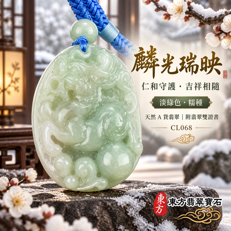 翡翠麒麟項鍊玉珮|神獸獻瑞・祥瑞富貴・招福納祥・事業順遂・平安守護|天然A貨翡翠・緬甸玉・淡綠色・糯種|神獸獻瑞|麒麟玉珮・麒麟玉墜・麒麟吊墜・翡翠麒麟牌・緬甸玉項鍊・A貨翡翠項鍊|CL068|男女翡翠項鍊・送禮收藏|客製化訂做翡翠麒麟玉珮、翡翠麒麟玉墜、翡翠麒麟吊墜、翡翠項鍊玉珮|附A貨翡翠雙證書・東方翡翠寶石 翡翠麒麟項鍊玉珮|神獸獻瑞・祥瑞富貴・招福納祥・事業順遂・平安守護|天然A貨翡翠・緬甸玉・淡綠色・糯種|神獸獻瑞|麒麟玉珮・麒麟玉墜・麒麟吊墜・翡翠麒麟牌・緬甸玉項鍊・A貨翡翠項鍊|CL068|男女翡翠項鍊・送禮收藏|客製化訂做翡翠麒麟玉珮、翡翠麒麟玉墜、翡翠麒麟吊墜、翡翠項鍊玉珮|附A貨翡翠雙證書・東方翡翠寶石