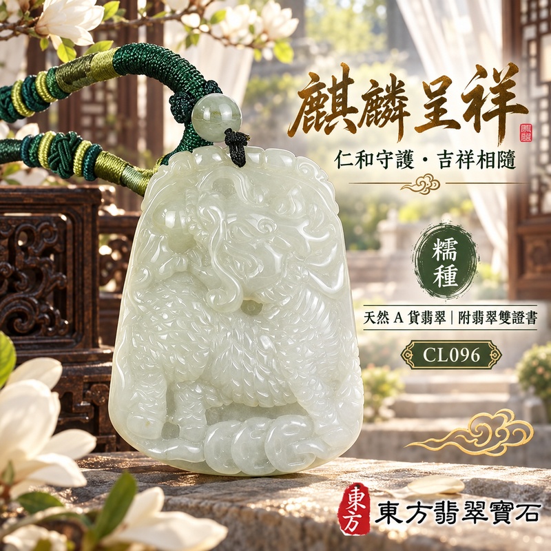 翡翠麒麟項鍊玉珮|神獸獻瑞・祥瑞富貴・招福納祥・事業順遂・平安守護|天然A貨翡翠・緬甸玉・綠色・糯種|神獸獻瑞|麒麟玉珮・麒麟玉墜・麒麟吊墜・翡翠麒麟牌・緬甸玉項鍊・A貨翡翠項鍊|CL096|男女翡翠項鍊・送禮收藏|客製化訂做翡翠麒麟玉珮、翡翠麒麟玉墜、翡翠麒麟吊墜、翡翠項鍊玉珮|附A貨翡翠雙證書・東方翡翠寶石 翡翠麒麟項鍊玉珮|神獸獻瑞・祥瑞富貴・招福納祥・事業順遂・平安守護|天然A貨翡翠・緬甸玉・綠色・糯種|神獸獻瑞|麒麟玉珮・麒麟玉墜・麒麟吊墜・翡翠麒麟牌・緬甸玉項鍊・A貨翡翠項鍊|CL096|男女翡翠項鍊・送禮收藏|客製化訂做翡翠麒麟玉珮、翡翠麒麟玉墜、翡翠麒麟吊墜、翡翠項鍊玉珮|附A貨翡翠雙證書・東方翡翠寶石