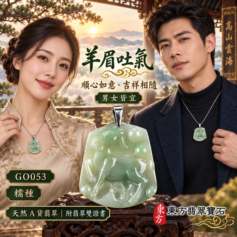 翡翠生肖羊項鍊玉珮|吉祥納福・溫良和美・福氣安康・事事順遂・平安吉祥・羊眉吐氣・揚眉展志|天然A貨翡翠・緬甸玉・淡綠・糯種|羊眉吐氣、洋洋如意|生肖羊玉珮・羊玉墜・羊吊墜・翡翠羊牌・十二生肖羊項鍊・緬甸玉項鍊・A貨翡翠項鍊|GO053|男女翡翠項鍊・送禮收藏|客製化訂做翡翠羊玉珮、翡翠羊玉墜、翡翠羊吊墜、生肖羊項鍊|附A貨翡翠雙證書・東方翡翠寶石 翡翠生肖羊項鍊玉珮|吉祥納福・溫良和美・福氣安康・事事順遂・平安吉祥・羊眉吐氣・揚眉展志|天然A貨翡翠・緬甸玉・淡綠・糯種|羊眉吐氣、洋洋如意|生肖羊玉珮・羊玉墜・羊吊墜・翡翠羊牌・十二生肖羊項鍊・緬甸玉項鍊・A貨翡翠項鍊|GO053|男女翡翠項鍊・送禮收藏|客製化訂做翡翠羊玉珮、翡翠羊玉墜、翡翠羊吊墜、生肖羊項鍊|附A貨翡翠雙證書・東方翡翠寶石
