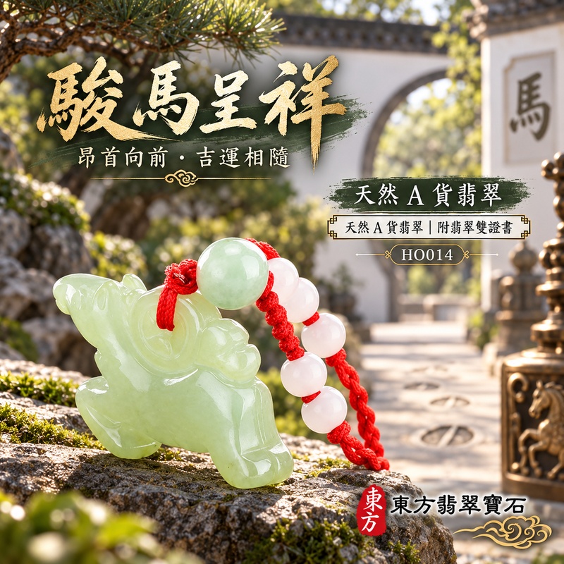 已售出可訂做｜翡翠生肖馬項鍊玉珮｜馬到成功・一馬當先・事業精進・前程順遂・平安吉祥・馬上有錢・招財進寶｜天然A貨翡翠・緬甸玉・淡綠・糯種｜馬與錢、馬上有錢｜生肖馬玉珮・馬玉墜・馬吊墜・翡翠馬牌・十二生肖馬項鍊・緬甸玉項鍊・A貨翡翠項鍊｜HO014｜男女翡翠項鍊・送禮收藏｜客製化訂做翡翠馬玉珮、翡翠馬玉墜、翡翠馬吊墜、生肖馬項鍊｜附A貨翡翠雙證書・東方翡翠寶石