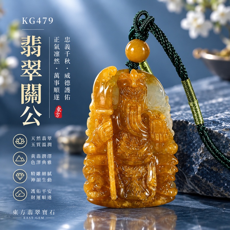 翡翠關公項鍊玉珮|關聖帝君持刀守關・忠勇堅定・威德鎮護・守業安財・信義立身・福祿穩聚・安泰順行|A貨翡翠糯種黃翡・蜜黃濃潤・深淺自然・玉質溫厚・立體精雕|緬甸玉關公玉墜・關公牌玉珮KG479|客製化訂做各式翡翠關公吊墜玉珮項鍊|附A貨翡翠雙證書1 翡翠關公項鍊玉珮|關聖帝君持刀守關・忠勇堅定・威德鎮護・守業安財・信義立身・福祿穩聚・安泰順行|A貨翡翠糯種黃翡・蜜黃濃潤・深淺自然・玉質溫厚・立體精雕|緬甸玉關公玉墜・關公牌玉珮KG479|客製化訂做各式翡翠關公吊墜玉珮項鍊|附A貨翡翠雙證書1