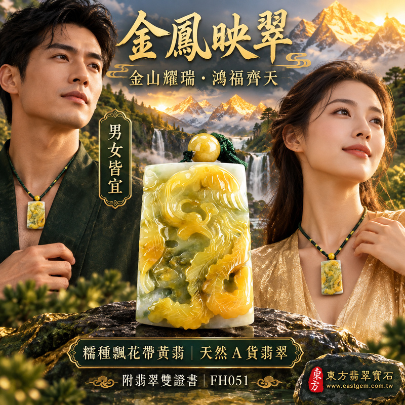 翡翠鳳凰項鍊玉珮|鳳凰呈祥・祥瑞和合・前程光明・平安吉祥・福運相隨|天然A貨翡翠・緬甸玉・淡綠色・黃翡翠・糯種・帶黃翡翠・飄花|鳴鳳朝陽|鳳凰玉珮・鳳凰玉墜・鳳凰吊墜・翡翠鳳凰牌・鳳凰項鍊・緬甸玉項鍊・A貨翡翠項鍊|FH051|男女翡翠項鍊・送禮收藏|客製化訂做翡翠鳳凰玉珮、翡翠鳳凰玉墜、翡翠鳳凰吊墜、翡翠鳳凰項鍊|附A貨翡翠雙證書・東方翡翠寶石 翡翠鳳凰項鍊玉珮|鳳凰呈祥・祥瑞和合・前程光明・平安吉祥・福運相隨|天然A貨翡翠・緬甸玉・淡綠色・黃翡翠・糯種・帶黃翡翠・飄花|鳴鳳朝陽|鳳凰玉珮・鳳凰玉墜・鳳凰吊墜・翡翠鳳凰牌・鳳凰項鍊・緬甸玉項鍊・A貨翡翠項鍊|FH051|男女翡翠項鍊・送禮收藏|客製化訂做翡翠鳳凰玉珮、翡翠鳳凰玉墜、翡翠鳳凰吊墜、翡翠鳳凰項鍊|附A貨翡翠雙證書・東方翡翠寶石