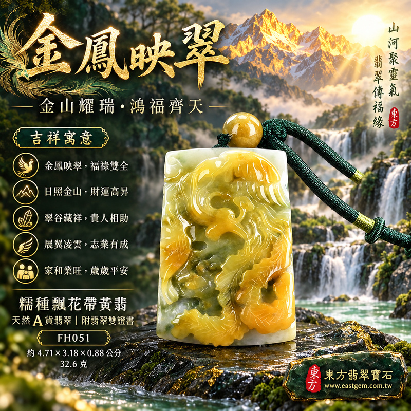 翡翠鳳凰項鍊玉珮|鳳凰呈祥・祥瑞和合・前程光明・平安吉祥・福運相隨|天然A貨翡翠・緬甸玉・淡綠色・黃翡翠・糯種・帶黃翡翠・飄花|鳴鳳朝陽|鳳凰玉珮・鳳凰玉墜・鳳凰吊墜・翡翠鳳凰牌・鳳凰項鍊・緬甸玉項鍊・A貨翡翠項鍊|FH051|男女翡翠項鍊・送禮收藏|客製化訂做翡翠鳳凰玉珮、翡翠鳳凰玉墜、翡翠鳳凰吊墜、翡翠鳳凰項鍊|附A貨翡翠雙證書・東方翡翠寶石 翡翠鳳凰項鍊玉珮|鳳凰呈祥・祥瑞和合・前程光明・平安吉祥・福運相隨|天然A貨翡翠・緬甸玉・淡綠色・黃翡翠・糯種・帶黃翡翠・飄花|鳴鳳朝陽|鳳凰玉珮・鳳凰玉墜・鳳凰吊墜・翡翠鳳凰牌・鳳凰項鍊・緬甸玉項鍊・A貨翡翠項鍊|FH051|男女翡翠項鍊・送禮收藏|客製化訂做翡翠鳳凰玉珮、翡翠鳳凰玉墜、翡翠鳳凰吊墜、翡翠鳳凰項鍊|附A貨翡翠雙證書・東方翡翠寶石