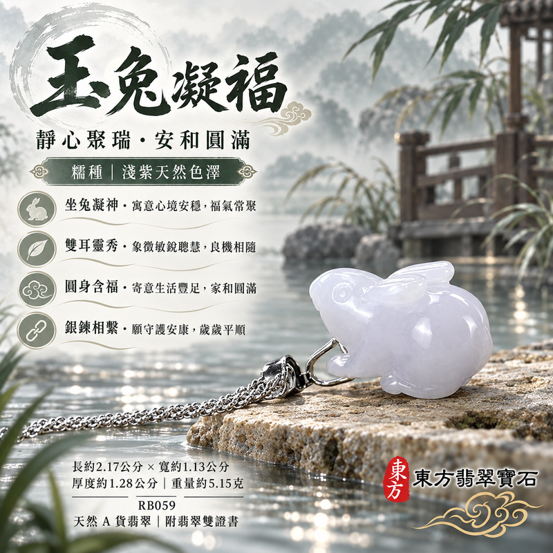翡翠生肖兔項鍊玉珮|玉兔呈祥・溫和敏捷・福運相隨・前程順遂・平安吉祥・萬事如意・招財納福|天然A貨翡翠・緬甸玉・紫色・細糯種|招財如意兔|兔玉珮・兔玉墜・兔吊墜・翡翠兔牌・兔項鍊・緬甸玉項鍊・A貨翡翠項鍊|RB059|男女翡翠項鍊・送禮收藏|客製化訂做翡翠兔玉珮、翡翠兔玉墜、翡翠兔吊墜、翡翠兔項鍊|附A貨翡翠雙證書・東方翡翠寶石 翡翠生肖兔項鍊玉珮|玉兔呈祥・溫和敏捷・福運相隨・前程順遂・平安吉祥・萬事如意・招財納福|天然A貨翡翠・緬甸玉・紫色・細糯種|招財如意兔|兔玉珮・兔玉墜・兔吊墜・翡翠兔牌・兔項鍊・緬甸玉項鍊・A貨翡翠項鍊|RB059|男女翡翠項鍊・送禮收藏|客製化訂做翡翠兔玉珮、翡翠兔玉墜、翡翠兔吊墜、翡翠兔項鍊|附A貨翡翠雙證書・東方翡翠寶石