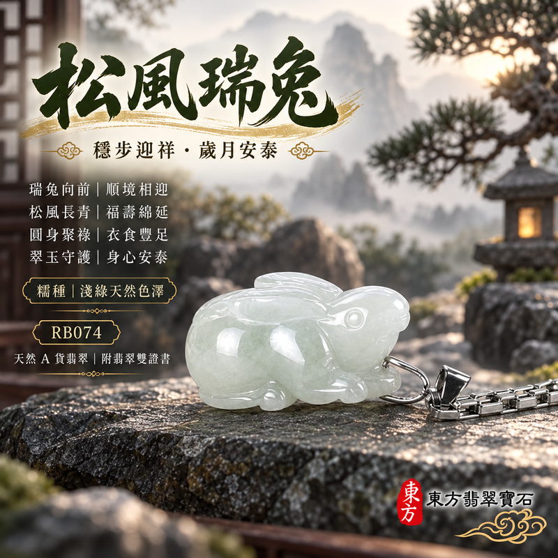 翡翠生肖兔項鍊玉珮|玉兔呈祥・溫和敏捷・福運相隨・前程順遂・平安吉祥・萬事如意・招財納福|天然A貨翡翠・緬甸玉・淺綠色・細糯種|招財如意兔|兔玉珮・兔玉墜・兔吊墜・翡翠兔牌・兔項鍊・緬甸玉項鍊・A貨翡翠項鍊|RB074|男女翡翠項鍊・送禮收藏|客製化訂做翡翠兔玉珮、翡翠兔玉墜、翡翠兔吊墜、翡翠兔項鍊|附A貨翡翠雙證書・東方翡翠寶石 翡翠生肖兔項鍊玉珮|玉兔呈祥・溫和敏捷・福運相隨・前程順遂・平安吉祥・萬事如意・招財納福|天然A貨翡翠・緬甸玉・淺綠色・細糯種|招財如意兔|兔玉珮・兔玉墜・兔吊墜・翡翠兔牌・兔項鍊・緬甸玉項鍊・A貨翡翠項鍊|RB074|男女翡翠項鍊・送禮收藏|客製化訂做翡翠兔玉珮、翡翠兔玉墜、翡翠兔吊墜、翡翠兔項鍊|附A貨翡翠雙證書・東方翡翠寶石