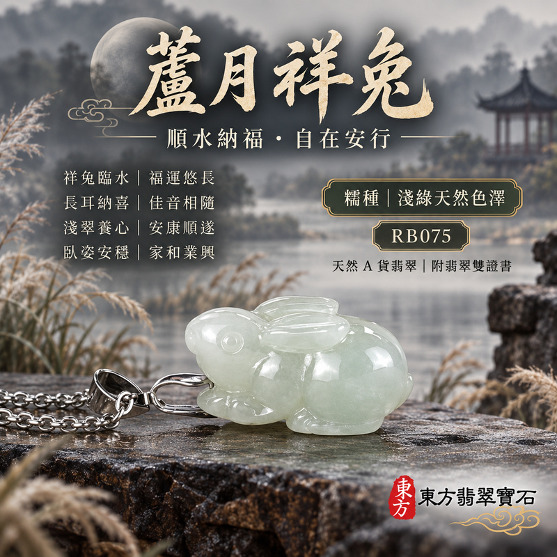 已售出可訂做|翡翠生肖兔項鍊玉珮|玉兔呈祥・溫和敏捷・福運相隨・前程順遂・平安吉祥・萬事如意・招財納福|天然A貨翡翠・緬甸玉・淺綠色・細糯種|招財如意兔|兔玉珮・兔玉墜・兔吊墜・翡翠兔牌・兔項鍊・緬甸玉項鍊・A貨翡翠項鍊|RB075|男女翡翠項鍊・送禮收藏|客製化訂做翡翠兔玉珮、翡翠兔玉墜、翡翠兔吊墜、翡翠兔項鍊|附A貨翡翠雙證書・東方翡翠寶石 已售出可訂做|翡翠生肖兔項鍊玉珮|玉兔呈祥・溫和敏捷・福運相隨・前程順遂・平安吉祥・萬事如意・招財納福|天然A貨翡翠・緬甸玉・淺綠色・細糯種|招財如意兔|兔玉珮・兔玉墜・兔吊墜・翡翠兔牌・兔項鍊・緬甸玉項鍊・A貨翡翠項鍊|RB075|男女翡翠項鍊・送禮收藏|客製化訂做翡翠兔玉珮、翡翠兔玉墜、翡翠兔吊墜、翡翠兔項鍊|附A貨翡翠雙證書・東方翡翠寶石