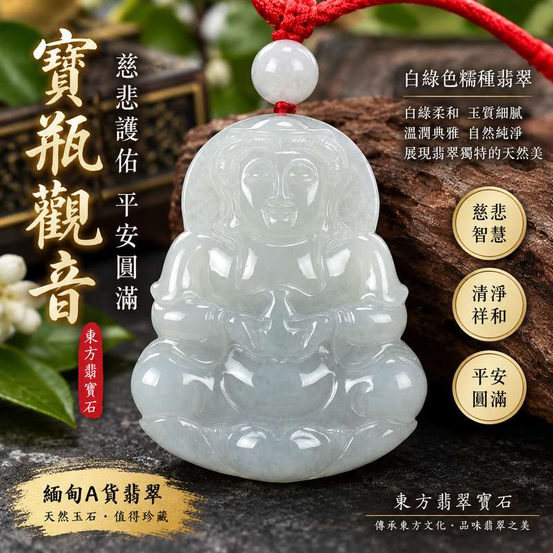白綠色糯種寶瓶觀音觀世音菩薩翡翠玉珮 I 慈悲護佑平安圓滿 GY1009 寶瓶清淨吉祥福慧相隨 I 緬甸A貨翡翠白綠自然色澤糯種玉質觀音雕刻 I 東方傳統玉文化守護祝福佩戴收藏送禮皆宜 I 觀世音菩薩玉珮附雙證書品質資訊完整安心選購1 白綠色糯種寶瓶觀音觀世音菩薩翡翠玉珮 I 慈悲護佑平安圓滿 GY1009 寶瓶清淨吉祥福慧相隨 I 緬甸A貨翡翠白綠自然色澤糯種玉質觀音雕刻 I 東方傳統玉文化守護祝福佩戴收藏送禮皆宜 I 觀世音菩薩玉珮附雙證書品質資訊完整安心選購1
