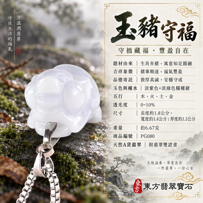 翡翠生肖豬項鍊玉珮|福氣圓滿・豐足安泰・家庭和樂・福運相隨・平安吉祥・萬事如意|天然A貨翡翠・緬甸玉・紫色・淡綠色・糯種|豬事如意|豬玉珮・豬玉墜・豬吊墜・翡翠豬牌・豬項鍊・緬甸玉項鍊・A貨翡翠項鍊|PG080|男女翡翠項鍊・送禮收藏|客製化訂做翡翠豬玉珮、翡翠豬玉墜、翡翠豬吊墜、翡翠豬項鍊|附A貨翡翠雙證書・東方翡翠寶石 翡翠生肖豬項鍊玉珮|福氣圓滿・豐足安泰・家庭和樂・福運相隨・平安吉祥・萬事如意|天然A貨翡翠・緬甸玉・紫色・淡綠色・糯種|豬事如意|豬玉珮・豬玉墜・豬吊墜・翡翠豬牌・豬項鍊・緬甸玉項鍊・A貨翡翠項鍊|PG080|男女翡翠項鍊・送禮收藏|客製化訂做翡翠豬玉珮、翡翠豬玉墜、翡翠豬吊墜、翡翠豬項鍊|附A貨翡翠雙證書・東方翡翠寶石