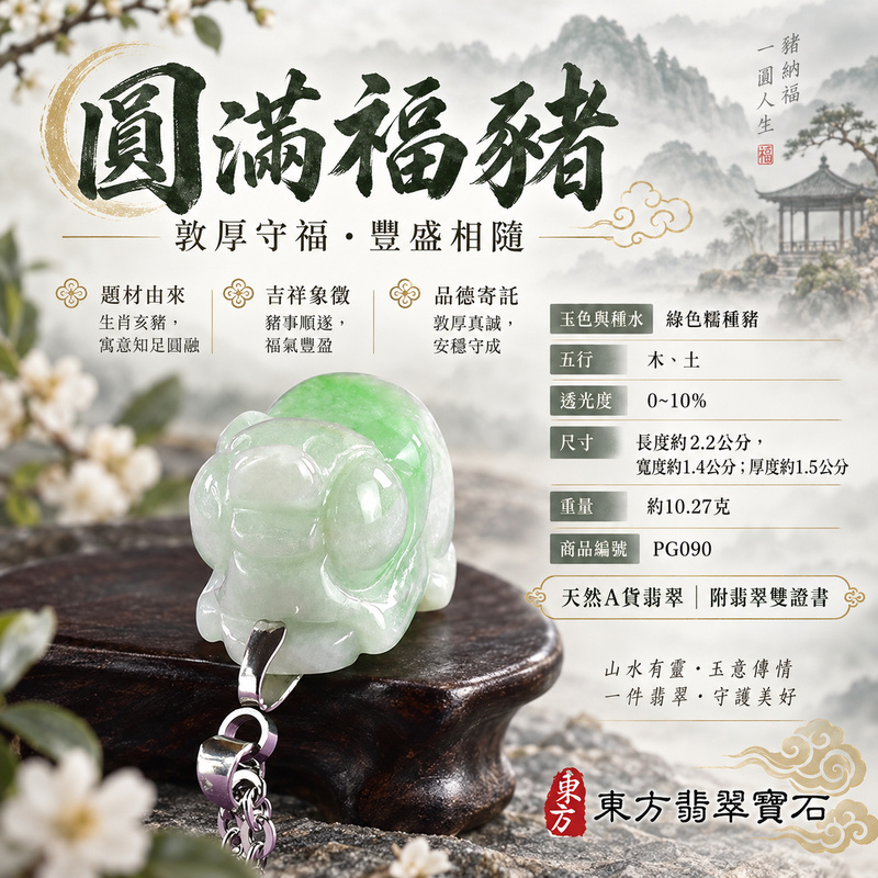 翡翠生肖豬項鍊玉珮|福氣圓滿・豐足安泰・家庭和樂・福運相隨・平安吉祥・萬事如意|天然A貨翡翠・緬甸玉・綠色・糯種|豬事如意|豬玉珮・豬玉墜・豬吊墜・翡翠豬牌・豬項鍊・緬甸玉項鍊・A貨翡翠項鍊|PG090|男女翡翠項鍊・送禮收藏|客製化訂做翡翠豬玉珮、翡翠豬玉墜、翡翠豬吊墜、翡翠豬項鍊|附A貨翡翠雙證書・東方翡翠寶石 翡翠生肖豬項鍊玉珮|福氣圓滿・豐足安泰・家庭和樂・福運相隨・平安吉祥・萬事如意|天然A貨翡翠・緬甸玉・綠色・糯種|豬事如意|豬玉珮・豬玉墜・豬吊墜・翡翠豬牌・豬項鍊・緬甸玉項鍊・A貨翡翠項鍊|PG090|男女翡翠項鍊・送禮收藏|客製化訂做翡翠豬玉珮、翡翠豬玉墜、翡翠豬吊墜、翡翠豬項鍊|附A貨翡翠雙證書・東方翡翠寶石