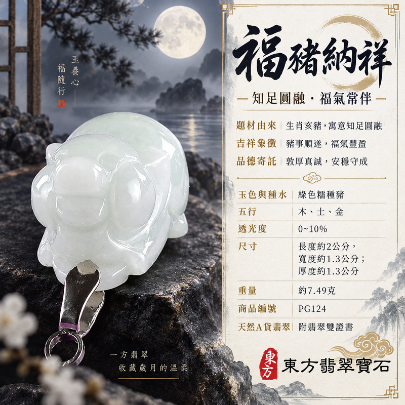 翡翠生肖豬項鍊玉珮|福氣圓滿・豐足安泰・家庭和樂・福運相隨・平安吉祥・萬事如意|天然A貨翡翠・緬甸玉・綠色・糯種|豬事如意|豬玉珮・豬玉墜・豬吊墜・翡翠豬牌・豬項鍊・緬甸玉項鍊・A貨翡翠項鍊|PG124|男女翡翠項鍊・送禮收藏|客製化訂做翡翠豬玉珮、翡翠豬玉墜、翡翠豬吊墜、翡翠豬項鍊|附A貨翡翠雙證書・東方翡翠寶石 翡翠生肖豬項鍊玉珮|福氣圓滿・豐足安泰・家庭和樂・福運相隨・平安吉祥・萬事如意|天然A貨翡翠・緬甸玉・綠色・糯種|豬事如意|豬玉珮・豬玉墜・豬吊墜・翡翠豬牌・豬項鍊・緬甸玉項鍊・A貨翡翠項鍊|PG124|男女翡翠項鍊・送禮收藏|客製化訂做翡翠豬玉珮、翡翠豬玉墜、翡翠豬吊墜、翡翠豬項鍊|附A貨翡翠雙證書・東方翡翠寶石