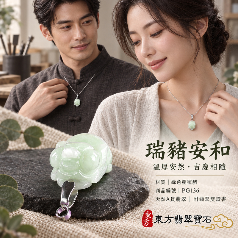 翡翠生肖豬項鍊玉珮|福氣圓滿・豐足安泰・家庭和樂・福運相隨・平安吉祥・萬事如意|天然A貨翡翠・緬甸玉・綠色・糯種|豬事如意|豬玉珮・豬玉墜・豬吊墜・翡翠豬牌・豬項鍊・緬甸玉項鍊・A貨翡翠項鍊|PG136|男女翡翠項鍊・送禮收藏|客製化訂做翡翠豬玉珮、翡翠豬玉墜、翡翠豬吊墜、翡翠豬項鍊|附A貨翡翠雙證書・東方翡翠寶石 翡翠生肖豬項鍊玉珮|福氣圓滿・豐足安泰・家庭和樂・福運相隨・平安吉祥・萬事如意|天然A貨翡翠・緬甸玉・綠色・糯種|豬事如意|豬玉珮・豬玉墜・豬吊墜・翡翠豬牌・豬項鍊・緬甸玉項鍊・A貨翡翠項鍊|PG136|男女翡翠項鍊・送禮收藏|客製化訂做翡翠豬玉珮、翡翠豬玉墜、翡翠豬吊墜、翡翠豬項鍊|附A貨翡翠雙證書・東方翡翠寶石