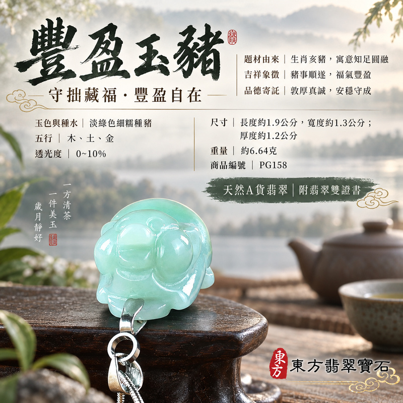翡翠生肖豬項鍊玉珮|福氣圓滿・豐足安泰・家庭和樂・福運相隨・平安吉祥・萬事如意|天然A貨翡翠・緬甸玉・淡綠色・細糯種|豬事如意|豬玉珮・豬玉墜・豬吊墜・翡翠豬牌・豬項鍊・緬甸玉項鍊・A貨翡翠項鍊|PG158|男女翡翠項鍊・送禮收藏|客製化訂做翡翠豬玉珮、翡翠豬玉墜、翡翠豬吊墜、翡翠豬項鍊|附A貨翡翠雙證書・東方翡翠寶石 翡翠生肖豬項鍊玉珮|福氣圓滿・豐足安泰・家庭和樂・福運相隨・平安吉祥・萬事如意|天然A貨翡翠・緬甸玉・淡綠色・細糯種|豬事如意|豬玉珮・豬玉墜・豬吊墜・翡翠豬牌・豬項鍊・緬甸玉項鍊・A貨翡翠項鍊|PG158|男女翡翠項鍊・送禮收藏|客製化訂做翡翠豬玉珮、翡翠豬玉墜、翡翠豬吊墜、翡翠豬項鍊|附A貨翡翠雙證書・東方翡翠寶石