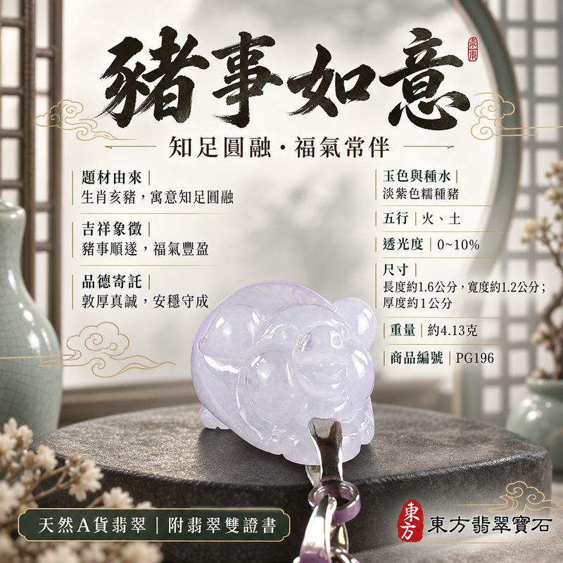 翡翠生肖豬項鍊玉珮|福氣圓滿・豐足安泰・家庭和樂・福運相隨・平安吉祥・萬事如意|天然A貨翡翠・緬甸玉・紫色・糯種|豬事如意|豬玉珮・豬玉墜・豬吊墜・翡翠豬牌・豬項鍊・緬甸玉項鍊・A貨翡翠項鍊|PG196|男女翡翠項鍊・送禮收藏|客製化訂做翡翠豬玉珮、翡翠豬玉墜、翡翠豬吊墜、翡翠豬項鍊|附A貨翡翠雙證書・東方翡翠寶石 翡翠生肖豬項鍊玉珮|福氣圓滿・豐足安泰・家庭和樂・福運相隨・平安吉祥・萬事如意|天然A貨翡翠・緬甸玉・紫色・糯種|豬事如意|豬玉珮・豬玉墜・豬吊墜・翡翠豬牌・豬項鍊・緬甸玉項鍊・A貨翡翠項鍊|PG196|男女翡翠項鍊・送禮收藏|客製化訂做翡翠豬玉珮、翡翠豬玉墜、翡翠豬吊墜、翡翠豬項鍊|附A貨翡翠雙證書・東方翡翠寶石