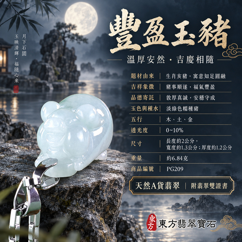 翡翠生肖豬項鍊玉珮|福氣圓滿・豐足安泰・家庭和樂・福運相隨・平安吉祥・萬事如意|天然A貨翡翠・緬甸玉・淡綠色・糯種|豬事如意|豬玉珮・豬玉墜・豬吊墜・翡翠豬牌・豬項鍊・緬甸玉項鍊・A貨翡翠項鍊|PG209|男女翡翠項鍊・送禮收藏|客製化訂做翡翠豬玉珮、翡翠豬玉墜、翡翠豬吊墜、翡翠豬項鍊|附A貨翡翠雙證書・東方翡翠寶石 翡翠生肖豬項鍊玉珮|福氣圓滿・豐足安泰・家庭和樂・福運相隨・平安吉祥・萬事如意|天然A貨翡翠・緬甸玉・淡綠色・糯種|豬事如意|豬玉珮・豬玉墜・豬吊墜・翡翠豬牌・豬項鍊・緬甸玉項鍊・A貨翡翠項鍊|PG209|男女翡翠項鍊・送禮收藏|客製化訂做翡翠豬玉珮、翡翠豬玉墜、翡翠豬吊墜、翡翠豬項鍊|附A貨翡翠雙證書・東方翡翠寶石