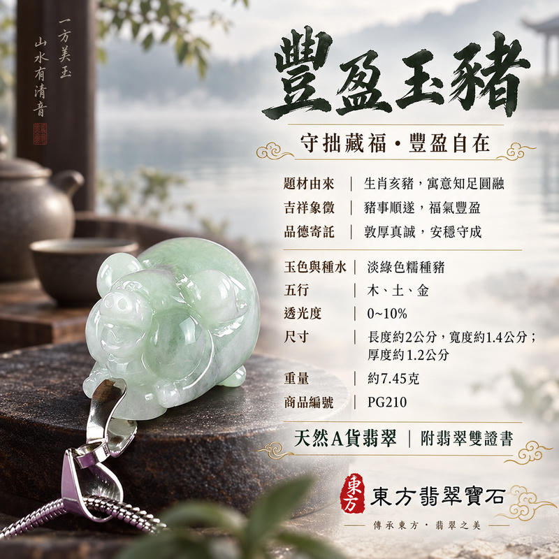 翡翠生肖豬項鍊玉珮|福氣圓滿・豐足安泰・家庭和樂・福運相隨・平安吉祥・萬事如意|天然A貨翡翠・緬甸玉・淡綠色・糯種|豬事如意|豬玉珮・豬玉墜・豬吊墜・翡翠豬牌・豬項鍊・緬甸玉項鍊・A貨翡翠項鍊|PG210|男女翡翠項鍊・送禮收藏|客製化訂做翡翠豬玉珮、翡翠豬玉墜、翡翠豬吊墜、翡翠豬項鍊|附A貨翡翠雙證書・東方翡翠寶石 翡翠生肖豬項鍊玉珮|福氣圓滿・豐足安泰・家庭和樂・福運相隨・平安吉祥・萬事如意|天然A貨翡翠・緬甸玉・淡綠色・糯種|豬事如意|豬玉珮・豬玉墜・豬吊墜・翡翠豬牌・豬項鍊・緬甸玉項鍊・A貨翡翠項鍊|PG210|男女翡翠項鍊・送禮收藏|客製化訂做翡翠豬玉珮、翡翠豬玉墜、翡翠豬吊墜、翡翠豬項鍊|附A貨翡翠雙證書・東方翡翠寶石