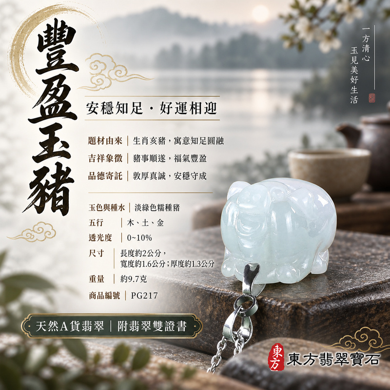 翡翠生肖豬項鍊玉珮|福氣圓滿・豐足安泰・家庭和樂・福運相隨・平安吉祥・萬事如意|天然A貨翡翠・緬甸玉・淡綠色・糯種|豬事如意|豬玉珮・豬玉墜・豬吊墜・翡翠豬牌・豬項鍊・緬甸玉項鍊・A貨翡翠項鍊|PG217|男女翡翠項鍊・送禮收藏|客製化訂做翡翠豬玉珮、翡翠豬玉墜、翡翠豬吊墜、翡翠豬項鍊|附A貨翡翠雙證書・東方翡翠寶石 翡翠生肖豬項鍊玉珮|福氣圓滿・豐足安泰・家庭和樂・福運相隨・平安吉祥・萬事如意|天然A貨翡翠・緬甸玉・淡綠色・糯種|豬事如意|豬玉珮・豬玉墜・豬吊墜・翡翠豬牌・豬項鍊・緬甸玉項鍊・A貨翡翠項鍊|PG217|男女翡翠項鍊・送禮收藏|客製化訂做翡翠豬玉珮、翡翠豬玉墜、翡翠豬吊墜、翡翠豬項鍊|附A貨翡翠雙證書・東方翡翠寶石