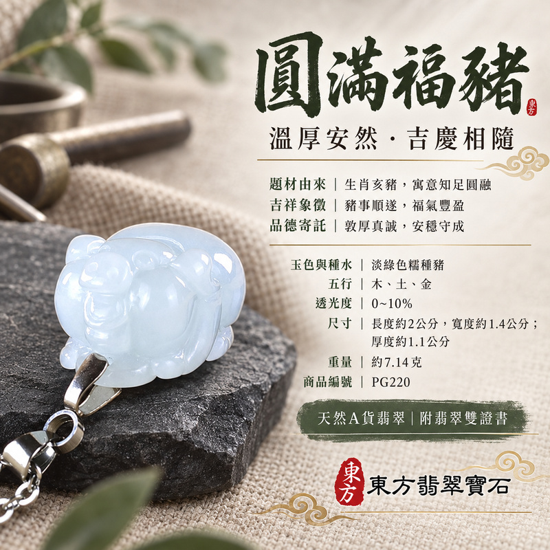 翡翠生肖豬項鍊玉珮|福氣圓滿・豐足安泰・家庭和樂・福運相隨・平安吉祥・萬事如意|天然A貨翡翠・緬甸玉・淡綠色・糯種|豬事如意|豬玉珮・豬玉墜・豬吊墜・翡翠豬牌・豬項鍊・緬甸玉項鍊・A貨翡翠項鍊|PG220|男女翡翠項鍊・送禮收藏|客製化訂做翡翠豬玉珮、翡翠豬玉墜、翡翠豬吊墜、翡翠豬項鍊|附A貨翡翠雙證書・東方翡翠寶石 翡翠生肖豬項鍊玉珮|福氣圓滿・豐足安泰・家庭和樂・福運相隨・平安吉祥・萬事如意|天然A貨翡翠・緬甸玉・淡綠色・糯種|豬事如意|豬玉珮・豬玉墜・豬吊墜・翡翠豬牌・豬項鍊・緬甸玉項鍊・A貨翡翠項鍊|PG220|男女翡翠項鍊・送禮收藏|客製化訂做翡翠豬玉珮、翡翠豬玉墜、翡翠豬吊墜、翡翠豬項鍊|附A貨翡翠雙證書・東方翡翠寶石