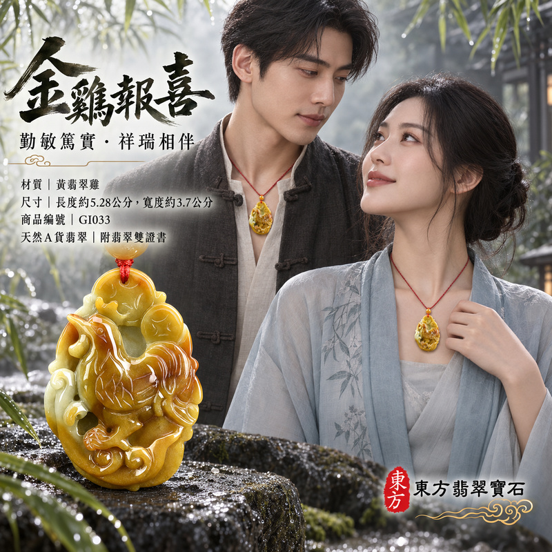 翡翠生肖雞項鍊玉珮|金雞報喜・勤勉守時・吉祥納福・前程光明・平安吉祥・萬事如意|天然A貨翡翠・緬甸玉・黃翡翠|雞祥如意|雞玉珮・雞玉墜・雞吊墜・翡翠雞牌・雞項鍊・緬甸玉項鍊・A貨翡翠項鍊|GI033|男女翡翠項鍊・送禮收藏|客製化訂做翡翠雞玉珮、翡翠雞玉墜、翡翠雞吊墜、翡翠雞項鍊|附A貨翡翠雙證書・東方翡翠寶石 翡翠生肖雞項鍊玉珮|金雞報喜・勤勉守時・吉祥納福・前程光明・平安吉祥・萬事如意|天然A貨翡翠・緬甸玉・黃翡翠|雞祥如意|雞玉珮・雞玉墜・雞吊墜・翡翠雞牌・雞項鍊・緬甸玉項鍊・A貨翡翠項鍊|GI033|男女翡翠項鍊・送禮收藏|客製化訂做翡翠雞玉珮、翡翠雞玉墜、翡翠雞吊墜、翡翠雞項鍊|附A貨翡翠雙證書・東方翡翠寶石