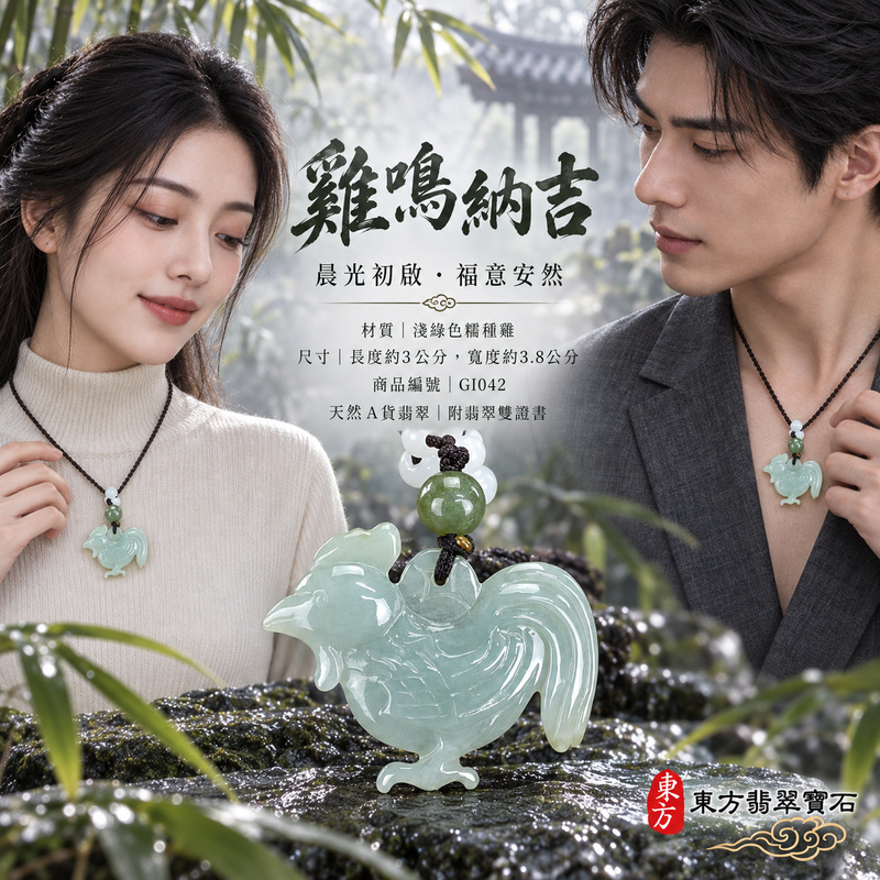 已售出可訂做|翡翠生肖雞項鍊玉珮|金雞報喜・勤勉守時・吉祥納福・前程光明・平安吉祥|天然A貨翡翠・緬甸玉・淺綠色・糯種|金雞報喜|雞玉珮・雞玉墜・雞吊墜・翡翠雞牌・雞項鍊・緬甸玉項鍊・A貨翡翠項鍊|GI042|男女翡翠項鍊・送禮收藏|客製化訂做翡翠雞玉珮、翡翠雞玉墜、翡翠雞吊墜、翡翠雞項鍊|附A貨翡翠雙證書・東方翡翠寶石 已售出可訂做|翡翠生肖雞項鍊玉珮|金雞報喜・勤勉守時・吉祥納福・前程光明・平安吉祥|天然A貨翡翠・緬甸玉・淺綠色・糯種|金雞報喜|雞玉珮・雞玉墜・雞吊墜・翡翠雞牌・雞項鍊・緬甸玉項鍊・A貨翡翠項鍊|GI042|男女翡翠項鍊・送禮收藏|客製化訂做翡翠雞玉珮、翡翠雞玉墜、翡翠雞吊墜、翡翠雞項鍊|附A貨翡翠雙證書・東方翡翠寶石