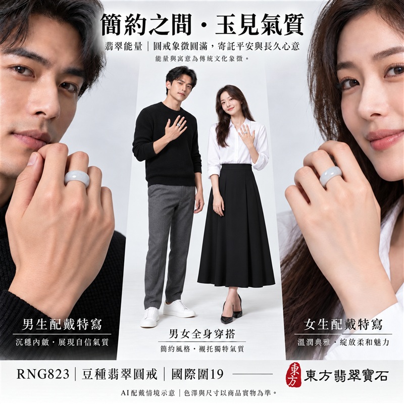 A貨緬甸天然翡翠戒指|豆種翡翠圓戒 國際圍19|豆種晶粒質感 自然玉石紋理 樸實典雅的東方玉飾風格|圓形戒身寄寓圓滿和合、平安順遂、吉祥如意、福氣常伴與情緣長久|翡翠玉戒 緬甸玉戒指 圓戒 版指戒 版戒指 板指戒|日常佩戴 自用收藏 生日贈禮 紀念日心意 結婚戒指與情侶對戒選款|可客製化訂做各式翡翠戒指、吊墜、玉珮與項鍊|RNG823|附A貨翡翠雙證書2 A貨緬甸天然翡翠戒指|豆種翡翠圓戒 國際圍19|豆種晶粒質感 自然玉石紋理 樸實典雅的東方玉飾風格|圓形戒身寄寓圓滿和合、平安順遂、吉祥如意、福氣常伴與情緣長久|翡翠玉戒 緬甸玉戒指 圓戒 版指戒 版戒指 板指戒|日常佩戴 自用收藏 生日贈禮 紀念日心意 結婚戒指與情侶對戒選款|可客製化訂做各式翡翠戒指、吊墜、玉珮與項鍊|RNG823|附A貨翡翠雙證書2