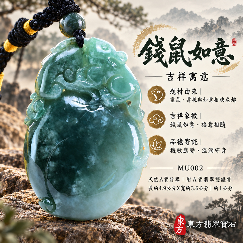 翡翠生肖鼠項鍊玉珮|靈巧機敏・福祿豐足・家業興旺・福運相隨・平安吉祥・萬事如意・福壽安康|天然A貨翡翠・緬甸玉・油青・深綠・油青種・白花|老鼠偷桃帶如意,錢鼠如意|鼠玉珮・鼠玉墜・鼠吊墜・翡翠鼠牌・鼠項鍊・緬甸玉項鍊・A貨翡翠項鍊|MU002|男女翡翠項鍊・送禮收藏|客製化訂做翡翠鼠玉珮、翡翠鼠玉墜、翡翠鼠吊墜、翡翠鼠項鍊|附A貨翡翠雙證書・東方翡翠寶石 翡翠生肖鼠項鍊玉珮|靈巧機敏・福祿豐足・家業興旺・福運相隨・平安吉祥・萬事如意・福壽安康|天然A貨翡翠・緬甸玉・油青・深綠・油青種・白花|老鼠偷桃帶如意,錢鼠如意|鼠玉珮・鼠玉墜・鼠吊墜・翡翠鼠牌・鼠項鍊・緬甸玉項鍊・A貨翡翠項鍊|MU002|男女翡翠項鍊・送禮收藏|客製化訂做翡翠鼠玉珮、翡翠鼠玉墜、翡翠鼠吊墜、翡翠鼠項鍊|附A貨翡翠雙證書・東方翡翠寶石