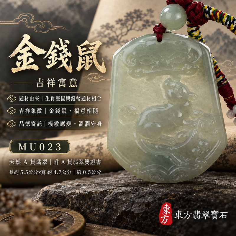 翡翠生肖鼠項鍊玉珮|靈巧機敏・福祿豐足・家業興旺・福運相隨・平安吉祥|天然A貨翡翠・緬甸玉・淡綠色・糯種|金錢鼠|鼠玉珮・鼠玉墜・鼠吊墜・翡翠鼠牌・鼠項鍊・緬甸玉項鍊・A貨翡翠項鍊|MU023|男女翡翠項鍊・送禮收藏|客製化訂做翡翠鼠玉珮、翡翠鼠玉墜、翡翠鼠吊墜、翡翠鼠項鍊|附A貨翡翠雙證書・東方翡翠寶石 翡翠生肖鼠項鍊玉珮|靈巧機敏・福祿豐足・家業興旺・福運相隨・平安吉祥|天然A貨翡翠・緬甸玉・淡綠色・糯種|金錢鼠|鼠玉珮・鼠玉墜・鼠吊墜・翡翠鼠牌・鼠項鍊・緬甸玉項鍊・A貨翡翠項鍊|MU023|男女翡翠項鍊・送禮收藏|客製化訂做翡翠鼠玉珮、翡翠鼠玉墜、翡翠鼠吊墜、翡翠鼠項鍊|附A貨翡翠雙證書・東方翡翠寶石