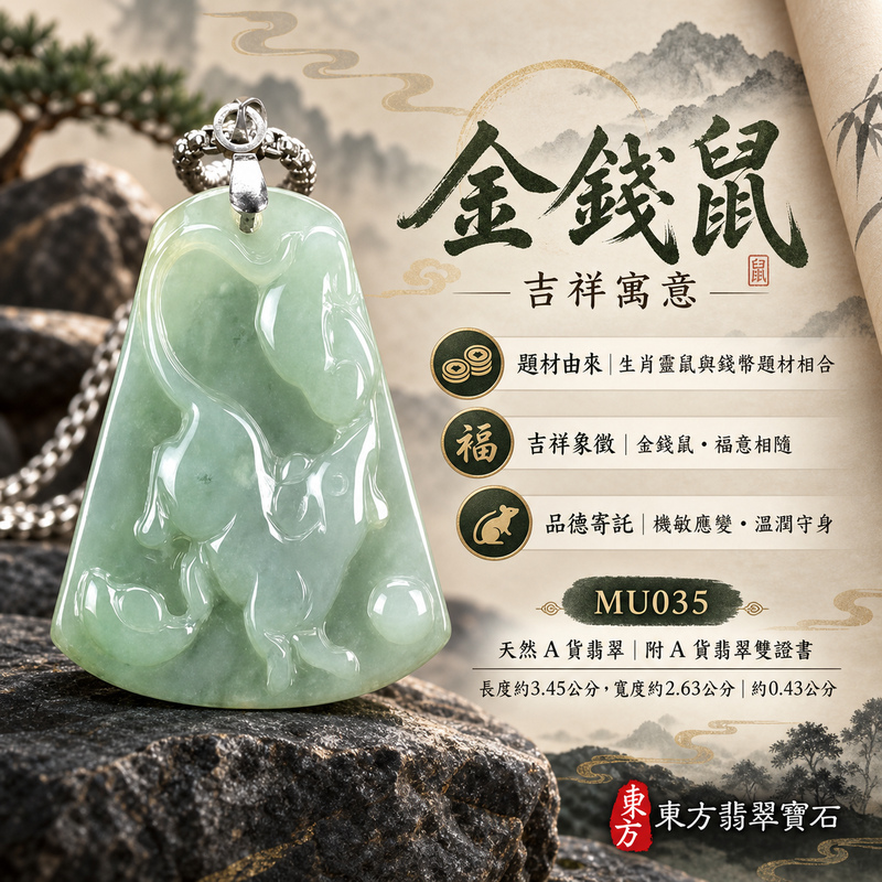已售出可訂做|翡翠生肖鼠項鍊玉珮|靈巧機敏・福祿豐足・家業興旺・福運相隨・平安吉祥|天然A貨翡翠・緬甸玉・綠色・糯種|金錢鼠|鼠玉珮・鼠玉墜・鼠吊墜・翡翠鼠牌・鼠項鍊・緬甸玉項鍊・A貨翡翠項鍊|MU035|男女翡翠項鍊・送禮收藏|客製化訂做翡翠鼠玉珮、翡翠鼠玉墜、翡翠鼠吊墜、翡翠鼠項鍊|附A貨翡翠雙證書・東方翡翠寶石 已售出可訂做|翡翠生肖鼠項鍊玉珮|靈巧機敏・福祿豐足・家業興旺・福運相隨・平安吉祥|天然A貨翡翠・緬甸玉・綠色・糯種|金錢鼠|鼠玉珮・鼠玉墜・鼠吊墜・翡翠鼠牌・鼠項鍊・緬甸玉項鍊・A貨翡翠項鍊|MU035|男女翡翠項鍊・送禮收藏|客製化訂做翡翠鼠玉珮、翡翠鼠玉墜、翡翠鼠吊墜、翡翠鼠項鍊|附A貨翡翠雙證書・東方翡翠寶石