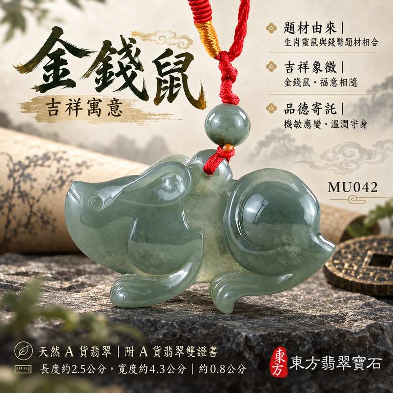 翡翠生肖鼠項鍊玉珮|靈巧機敏・福祿豐足・家業興旺・福運相隨・平安吉祥|天然A貨翡翠・緬甸玉・淺綠色・糯種|金錢鼠|鼠玉珮・鼠玉墜・鼠吊墜・翡翠鼠牌・鼠項鍊・緬甸玉項鍊・A貨翡翠項鍊|MU042|男女翡翠項鍊・送禮收藏|客製化訂做翡翠鼠玉珮、翡翠鼠玉墜、翡翠鼠吊墜、翡翠鼠項鍊|附A貨翡翠雙證書・東方翡翠寶石 翡翠生肖鼠項鍊玉珮|靈巧機敏・福祿豐足・家業興旺・福運相隨・平安吉祥|天然A貨翡翠・緬甸玉・淺綠色・糯種|金錢鼠|鼠玉珮・鼠玉墜・鼠吊墜・翡翠鼠牌・鼠項鍊・緬甸玉項鍊・A貨翡翠項鍊|MU042|男女翡翠項鍊・送禮收藏|客製化訂做翡翠鼠玉珮、翡翠鼠玉墜、翡翠鼠吊墜、翡翠鼠項鍊|附A貨翡翠雙證書・東方翡翠寶石