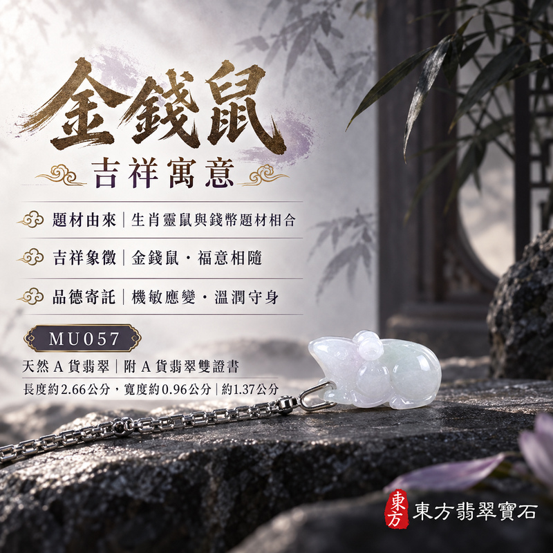 翡翠生肖鼠項鍊玉珮|靈巧機敏・福祿豐足・家業興旺・福運相隨・平安吉祥|天然A貨翡翠・緬甸玉・淡綠・紫色・糯種|金錢鼠|鼠玉珮・鼠玉墜・鼠吊墜・翡翠鼠牌・鼠項鍊・緬甸玉項鍊・A貨翡翠項鍊|MU057|男女翡翠項鍊・送禮收藏|客製化訂做翡翠鼠玉珮、翡翠鼠玉墜、翡翠鼠吊墜、翡翠鼠項鍊|附A貨翡翠雙證書・東方翡翠寶石 翡翠生肖鼠項鍊玉珮|靈巧機敏・福祿豐足・家業興旺・福運相隨・平安吉祥|天然A貨翡翠・緬甸玉・淡綠・紫色・糯種|金錢鼠|鼠玉珮・鼠玉墜・鼠吊墜・翡翠鼠牌・鼠項鍊・緬甸玉項鍊・A貨翡翠項鍊|MU057|男女翡翠項鍊・送禮收藏|客製化訂做翡翠鼠玉珮、翡翠鼠玉墜、翡翠鼠吊墜、翡翠鼠項鍊|附A貨翡翠雙證書・東方翡翠寶石