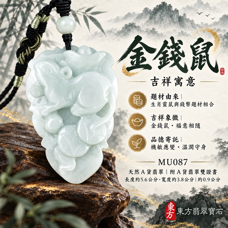 翡翠生肖鼠項鍊玉珮|靈巧機敏・福祿豐足・家業興旺・福運相隨・平安吉祥|天然A貨翡翠・緬甸玉・綠色・糯種|金錢鼠|鼠玉珮・鼠玉墜・鼠吊墜・翡翠鼠牌・鼠項鍊・緬甸玉項鍊・A貨翡翠項鍊|MU087|男女翡翠項鍊・送禮收藏|客製化訂做翡翠鼠玉珮、翡翠鼠玉墜、翡翠鼠吊墜、翡翠鼠項鍊|附A貨翡翠雙證書・東方翡翠寶石 翡翠生肖鼠項鍊玉珮|靈巧機敏・福祿豐足・家業興旺・福運相隨・平安吉祥|天然A貨翡翠・緬甸玉・綠色・糯種|金錢鼠|鼠玉珮・鼠玉墜・鼠吊墜・翡翠鼠牌・鼠項鍊・緬甸玉項鍊・A貨翡翠項鍊|MU087|男女翡翠項鍊・送禮收藏|客製化訂做翡翠鼠玉珮、翡翠鼠玉墜、翡翠鼠吊墜、翡翠鼠項鍊|附A貨翡翠雙證書・東方翡翠寶石