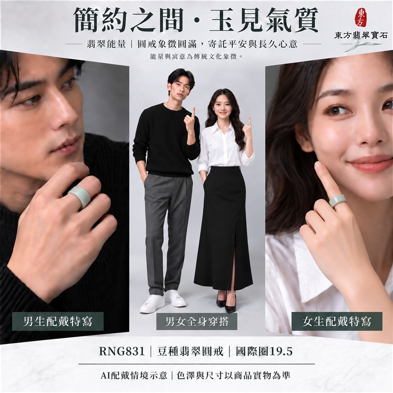 A貨緬甸天然翡翠戒指|豆種翡翠圓戒 國際圍19.5|豆種晶粒質感 自然玉石紋理 樸實典雅的東方玉飾風格|圓形戒身寄寓圓滿和合、平安順遂、吉祥如意、福氣常伴與情緣長久|翡翠玉戒 緬甸玉戒指 圓戒 版指戒 版戒指 板指戒|日常佩戴 自用收藏 生日贈禮 紀念日心意 結婚戒指與情侶對戒選款|可客製化訂做各式翡翠戒指、吊墜、玉珮與項鍊|RNG831|附A貨翡翠雙證書2 A貨緬甸天然翡翠戒指|豆種翡翠圓戒 國際圍19.5|豆種晶粒質感 自然玉石紋理 樸實典雅的東方玉飾風格|圓形戒身寄寓圓滿和合、平安順遂、吉祥如意、福氣常伴與情緣長久|翡翠玉戒 緬甸玉戒指 圓戒 版指戒 版戒指 板指戒|日常佩戴 自用收藏 生日贈禮 紀念日心意 結婚戒指與情侶對戒選款|可客製化訂做各式翡翠戒指、吊墜、玉珮與項鍊|RNG831|附A貨翡翠雙證書2