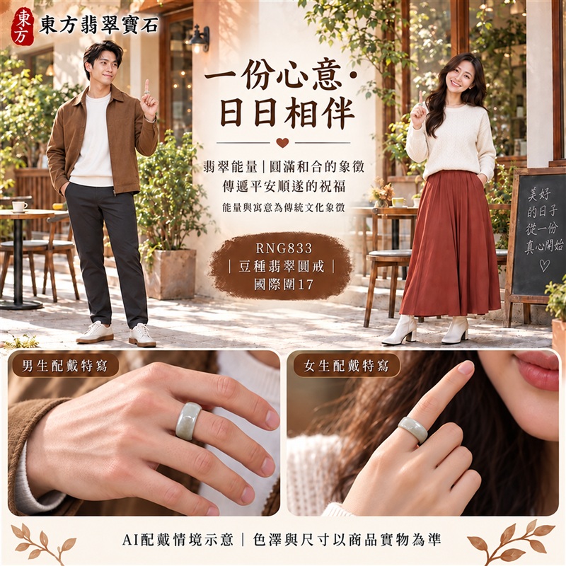 A貨緬甸天然翡翠戒指|豆種翡翠圓戒 國際圍17|豆種晶粒質感 自然玉石紋理 樸實典雅的東方玉飾風格|圓形戒身寄寓圓滿和合、平安順遂、吉祥如意、福氣常伴與情緣長久|翡翠玉戒 緬甸玉戒指 圓戒 版指戒 版戒指 板指戒|日常佩戴 自用收藏 生日贈禮 紀念日心意 結婚戒指與情侶對戒選款|可客製化訂做各式翡翠戒指、吊墜、玉珮與項鍊|RNG833|附A貨翡翠雙證書2 A貨緬甸天然翡翠戒指|豆種翡翠圓戒 國際圍17|豆種晶粒質感 自然玉石紋理 樸實典雅的東方玉飾風格|圓形戒身寄寓圓滿和合、平安順遂、吉祥如意、福氣常伴與情緣長久|翡翠玉戒 緬甸玉戒指 圓戒 版指戒 版戒指 板指戒|日常佩戴 自用收藏 生日贈禮 紀念日心意 結婚戒指與情侶對戒選款|可客製化訂做各式翡翠戒指、吊墜、玉珮與項鍊|RNG833|附A貨翡翠雙證書2