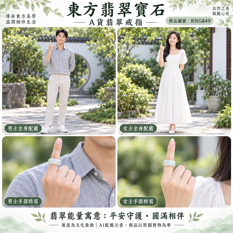 A貨緬甸天然翡翠戒指｜豆種翡翠圓戒 國際圍21｜豆種玉質觀感 天然翡翠紋理 簡約圓形戒身 含蓄耐看的東方珠寶韻味｜以玉寄福 圓戒寄託家庭和合、人際圓融、平安吉祥與長久相伴的美好心意｜翡翠玉戒 緬甸玉戒指 圓戒 版指戒 版戒指 板指戒｜日常佩戴 自用收藏 生日贈禮 紀念日心意 結婚戒指與男女情侶對戒選款｜可客製化訂做各式翡翠戒指、吊墜、玉珮與項鍊｜RNG849｜附A貨翡翠雙證書2