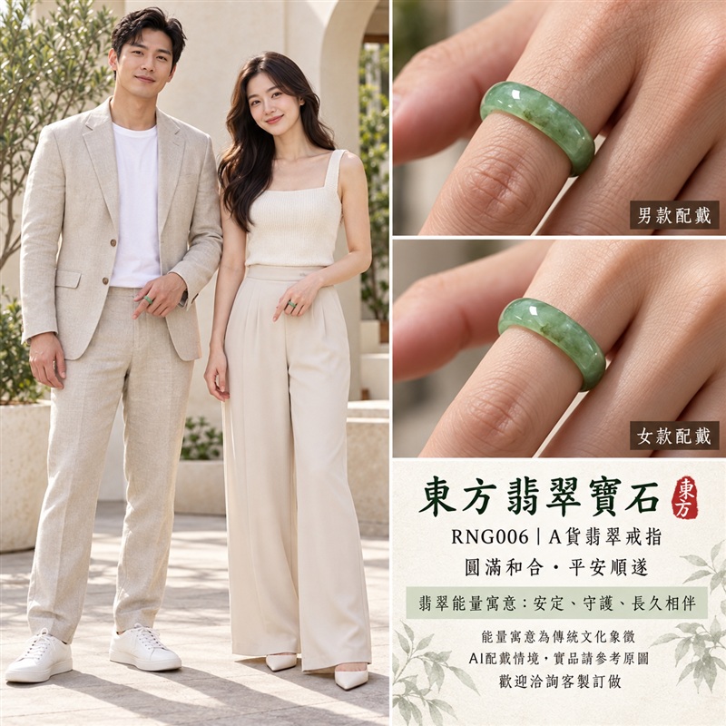 A貨緬甸天然翡翠戒指｜淡綠色糯種戒指 國際圍12｜綠意清雅 自然色調耐看 糯種溫潤觀感 簡潔戒形襯托東方玉飾氣質｜寓意圓滿和合、平安順遂、吉祥如意、福氣常伴、情緣長久｜翡翠玉戒 版指戒 結婚戒指 男女對戒 情侶對戒｜可客製訂做翡翠戒指、吊墜、玉珮、項鍊｜RNG006｜附A貨翡翠雙證書2