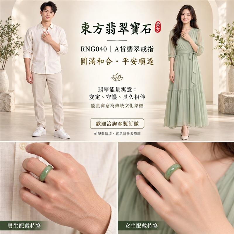 A貨緬甸天然翡翠戒指｜淡綠色糯種翡翠戒指 國際圍15｜綠意清雅 自然色調耐看 糯種溫潤觀感 簡潔戒形襯托東方玉飾氣質｜寓意圓滿和合、平安順遂、吉祥如意、福氣常伴、情緣長久｜翡翠玉戒 版指戒 結婚戒指 男女對戒 情侶對戒｜可客製訂做翡翠戒指、吊墜、玉珮、項鍊｜RNG040｜附A貨翡翠雙證書2