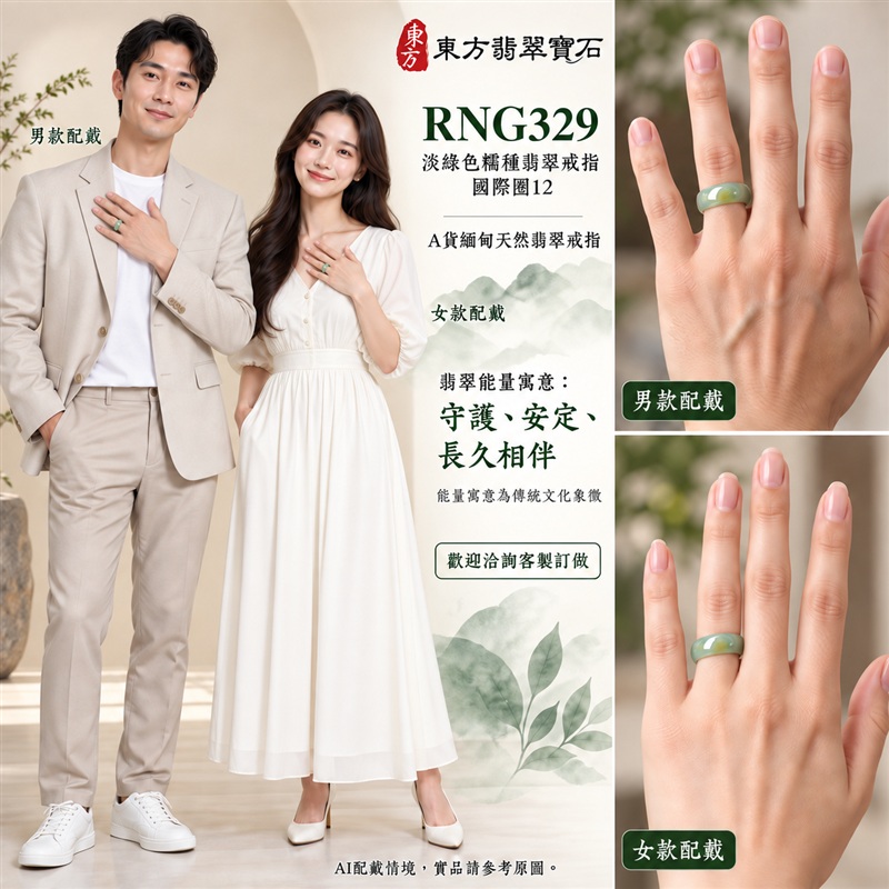 A貨緬甸天然翡翠戒指|淡綠色糯種翡翠戒指 國際圍12|綠意清雅 色調自然 溫潤玉質觀感|寓意圓滿和合、平安順遂、吉祥如意、福氣常伴、情緣長久|翡翠玉戒 版指戒 男女對戒 情侶對戒|可客製訂做翡翠戒指、吊墜、玉珮、項鍊|RNG329|附A貨翡翠雙證書2 A貨緬甸天然翡翠戒指|淡綠色糯種翡翠戒指 國際圍12|綠意清雅 色調自然 溫潤玉質觀感|寓意圓滿和合、平安順遂、吉祥如意、福氣常伴、情緣長久|翡翠玉戒 版指戒 男女對戒 情侶對戒|可客製訂做翡翠戒指、吊墜、玉珮、項鍊|RNG329|附A貨翡翠雙證書2