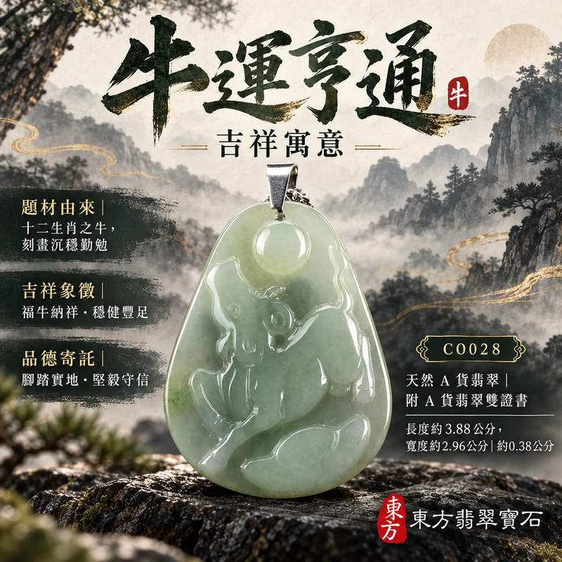 已售出可訂做|翡翠生肖牛項鍊玉珮|勤勉踏實・穩健進取・事業有成・福運相隨・平安吉祥|天然A貨翡翠・緬甸玉・綠色・糯種|牛運亨通|牛玉珮・牛玉墜・牛吊墜・翡翠牛牌・牛項鍊・緬甸玉項鍊・A貨翡翠項鍊|CO028|男女翡翠項鍊・送禮收藏|客製化訂做翡翠牛玉珮、翡翠牛玉墜、翡翠牛吊墜、翡翠牛項鍊|附A貨翡翠雙證書・東方翡翠寶石 已售出可訂做|翡翠生肖牛項鍊玉珮|勤勉踏實・穩健進取・事業有成・福運相隨・平安吉祥|天然A貨翡翠・緬甸玉・綠色・糯種|牛運亨通|牛玉珮・牛玉墜・牛吊墜・翡翠牛牌・牛項鍊・緬甸玉項鍊・A貨翡翠項鍊|CO028|男女翡翠項鍊・送禮收藏|客製化訂做翡翠牛玉珮、翡翠牛玉墜、翡翠牛吊墜、翡翠牛項鍊|附A貨翡翠雙證書・東方翡翠寶石