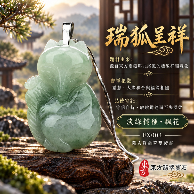 已售出可訂做|翡翠狐狸項鍊玉珮|靈巧敏銳・智慧圓融・和合順遂・福運相隨・平安吉祥|天然A貨翡翠・緬甸玉・淡綠・糯種・帶飄花|狐狸|狐狸玉珮・狐狸玉墜・狐狸吊墜・翡翠狐狸牌・狐狸項鍊・緬甸玉項鍊・A貨翡翠項鍊|FX004|男女翡翠項鍊・送禮收藏|客製化訂做翡翠狐狸玉珮、翡翠狐狸玉墜、翡翠狐狸吊墜、翡翠狐狸項鍊|附A貨翡翠雙證書・東方翡翠寶石 已售出可訂做|翡翠狐狸項鍊玉珮|靈巧敏銳・智慧圓融・和合順遂・福運相隨・平安吉祥|天然A貨翡翠・緬甸玉・淡綠・糯種・帶飄花|狐狸|狐狸玉珮・狐狸玉墜・狐狸吊墜・翡翠狐狸牌・狐狸項鍊・緬甸玉項鍊・A貨翡翠項鍊|FX004|男女翡翠項鍊・送禮收藏|客製化訂做翡翠狐狸玉珮、翡翠狐狸玉墜、翡翠狐狸吊墜、翡翠狐狸項鍊|附A貨翡翠雙證書・東方翡翠寶石