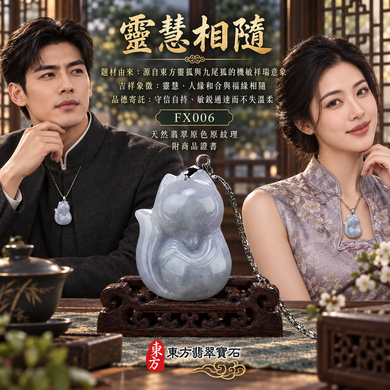 已售出可訂做｜翡翠狐狸項鍊玉珮｜靈巧敏銳・智慧圓融・和合順遂・福運相隨・平安吉祥｜天然A貨翡翠・緬甸玉・紫羅蘭・糯種・帶紫羅蘭｜狐狸｜狐狸玉珮・狐狸玉墜・狐狸吊墜・翡翠狐狸牌・狐狸項鍊・緬甸玉項鍊・A貨翡翠項鍊｜FX006｜男女翡翠項鍊・送禮收藏｜客製化訂做翡翠狐狸玉珮、翡翠狐狸玉墜、翡翠狐狸吊墜、翡翠狐狸項鍊｜附A貨翡翠雙證書・東方翡翠寶石