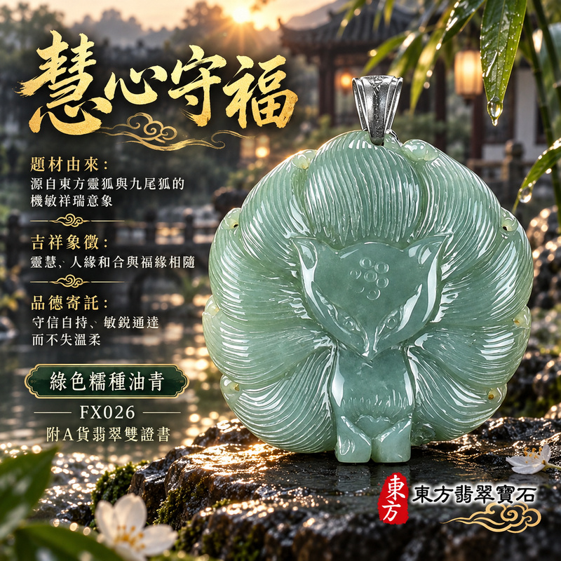 翡翠狐狸項鍊玉珮|靈巧敏銳・智慧圓融・和合順遂・福運相隨・平安吉祥・招財納福・福壽安康・九尾呈祥|天然A貨翡翠・緬甸玉・綠色・油青・糯種|九尾狐狸、招財、人緣、桃花,狐仙|狐狸玉珮・狐狸玉墜・狐狸吊墜・翡翠狐狸牌・狐狸項鍊・緬甸玉項鍊・A貨翡翠項鍊|FX026|男女翡翠項鍊・送禮收藏|客製化訂做翡翠狐狸玉珮、翡翠狐狸玉墜、翡翠狐狸吊墜、翡翠狐狸項鍊|附A貨翡翠雙證書・東方翡翠寶石 翡翠狐狸項鍊玉珮|靈巧敏銳・智慧圓融・和合順遂・福運相隨・平安吉祥・招財納福・福壽安康・九尾呈祥|天然A貨翡翠・緬甸玉・綠色・油青・糯種|九尾狐狸、招財、人緣、桃花,狐仙|狐狸玉珮・狐狸玉墜・狐狸吊墜・翡翠狐狸牌・狐狸項鍊・緬甸玉項鍊・A貨翡翠項鍊|FX026|男女翡翠項鍊・送禮收藏|客製化訂做翡翠狐狸玉珮、翡翠狐狸玉墜、翡翠狐狸吊墜、翡翠狐狸項鍊|附A貨翡翠雙證書・東方翡翠寶石