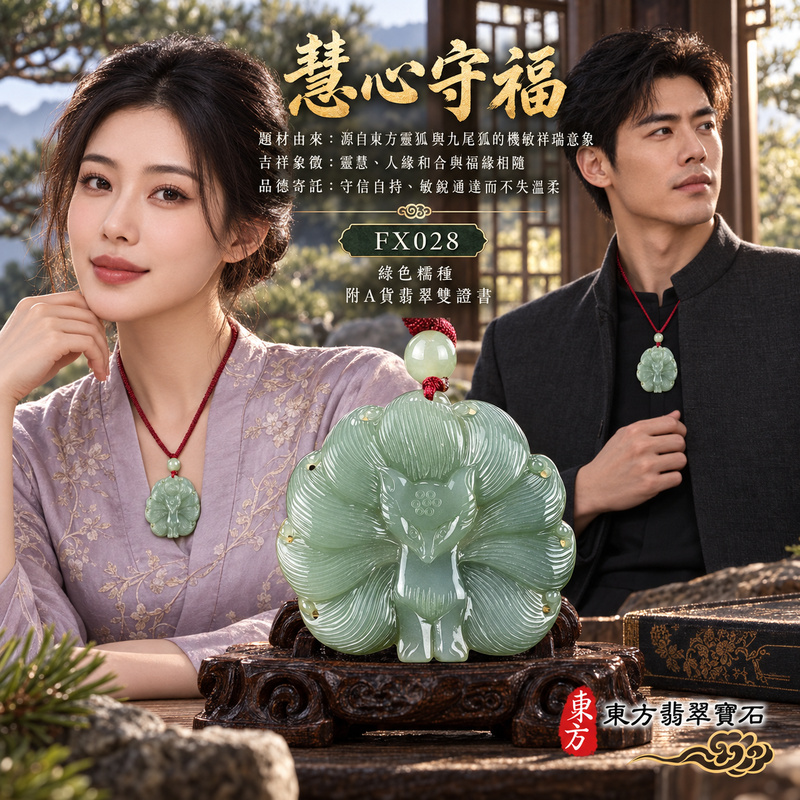 翡翠狐狸項鍊玉珮|靈巧敏銳・智慧圓融・和合順遂・福運相隨・平安吉祥・招財納福・福壽安康・九尾呈祥|天然A貨翡翠・緬甸玉・綠色・糯種|九尾狐狸、招財、人緣、桃花,狐仙|狐狸玉珮・狐狸玉墜・狐狸吊墜・翡翠狐狸牌・狐狸項鍊・緬甸玉項鍊・A貨翡翠項鍊|FX028|男女翡翠項鍊・送禮收藏|客製化訂做翡翠狐狸玉珮、翡翠狐狸玉墜、翡翠狐狸吊墜、翡翠狐狸項鍊|附A貨翡翠雙證書・東方翡翠寶石 翡翠狐狸項鍊玉珮|靈巧敏銳・智慧圓融・和合順遂・福運相隨・平安吉祥・招財納福・福壽安康・九尾呈祥|天然A貨翡翠・緬甸玉・綠色・糯種|九尾狐狸、招財、人緣、桃花,狐仙|狐狸玉珮・狐狸玉墜・狐狸吊墜・翡翠狐狸牌・狐狸項鍊・緬甸玉項鍊・A貨翡翠項鍊|FX028|男女翡翠項鍊・送禮收藏|客製化訂做翡翠狐狸玉珮、翡翠狐狸玉墜、翡翠狐狸吊墜、翡翠狐狸項鍊|附A貨翡翠雙證書・東方翡翠寶石