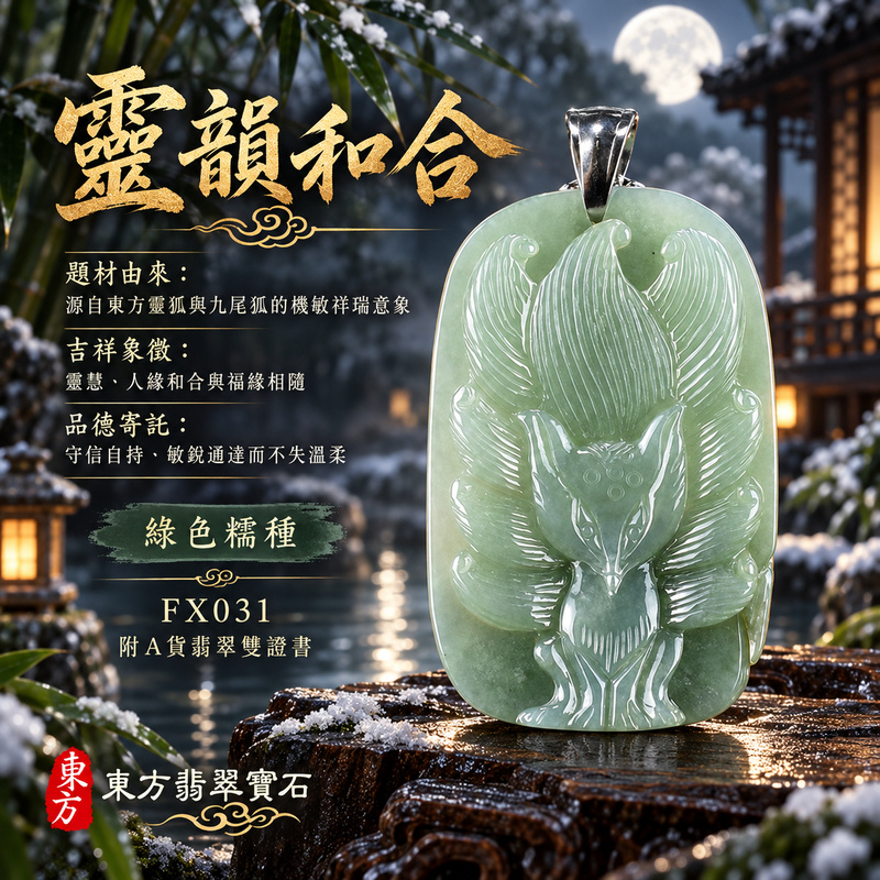 翡翠狐狸項鍊玉珮|靈巧敏銳・智慧圓融・和合順遂・福運相隨・平安吉祥・招財納福・福壽安康・九尾呈祥|天然A貨翡翠・緬甸玉・綠色・糯種|九尾狐狸、招財、人緣、桃花,狐仙|狐狸玉珮・狐狸玉墜・狐狸吊墜・翡翠狐狸牌・狐狸項鍊・緬甸玉項鍊・A貨翡翠項鍊|FX031|男女翡翠項鍊・送禮收藏|客製化訂做翡翠狐狸玉珮、翡翠狐狸玉墜、翡翠狐狸吊墜、翡翠狐狸項鍊|附A貨翡翠雙證書・東方翡翠寶石 翡翠狐狸項鍊玉珮|靈巧敏銳・智慧圓融・和合順遂・福運相隨・平安吉祥・招財納福・福壽安康・九尾呈祥|天然A貨翡翠・緬甸玉・綠色・糯種|九尾狐狸、招財、人緣、桃花,狐仙|狐狸玉珮・狐狸玉墜・狐狸吊墜・翡翠狐狸牌・狐狸項鍊・緬甸玉項鍊・A貨翡翠項鍊|FX031|男女翡翠項鍊・送禮收藏|客製化訂做翡翠狐狸玉珮、翡翠狐狸玉墜、翡翠狐狸吊墜、翡翠狐狸項鍊|附A貨翡翠雙證書・東方翡翠寶石