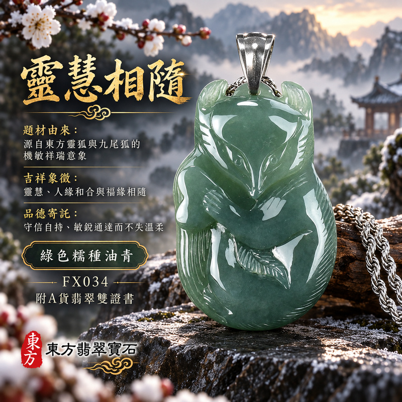 翡翠狐狸項鍊玉珮|靈巧敏銳・智慧圓融・和合順遂・福運相隨・平安吉祥|天然A貨翡翠・緬甸玉・綠色・油青・糯種|狐狸|狐狸玉珮・狐狸玉墜・狐狸吊墜・翡翠狐狸牌・狐狸項鍊・緬甸玉項鍊・A貨翡翠項鍊|FX034|男女翡翠項鍊・送禮收藏|客製化訂做翡翠狐狸玉珮、翡翠狐狸玉墜、翡翠狐狸吊墜、翡翠狐狸項鍊|附A貨翡翠雙證書・東方翡翠寶石 翡翠狐狸項鍊玉珮|靈巧敏銳・智慧圓融・和合順遂・福運相隨・平安吉祥|天然A貨翡翠・緬甸玉・綠色・油青・糯種|狐狸|狐狸玉珮・狐狸玉墜・狐狸吊墜・翡翠狐狸牌・狐狸項鍊・緬甸玉項鍊・A貨翡翠項鍊|FX034|男女翡翠項鍊・送禮收藏|客製化訂做翡翠狐狸玉珮、翡翠狐狸玉墜、翡翠狐狸吊墜、翡翠狐狸項鍊|附A貨翡翠雙證書・東方翡翠寶石